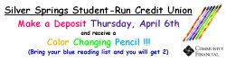 Student credit union.  Color changing pencil